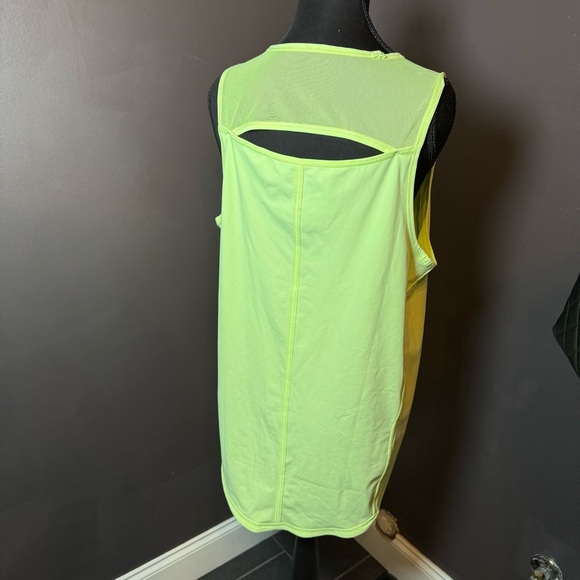 Lululemon Neon Green Open Back Tank | Mesh Panel Sleeveless Top - Picture 3 of 7
